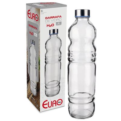 Garrafa Euro Home H2O em Vidro  1 L