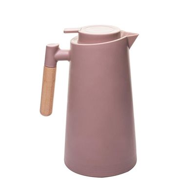 Garrafa Térmica Lyor Escandinávia 1L Nude Cabo de Madeira Design Moderno Rosa