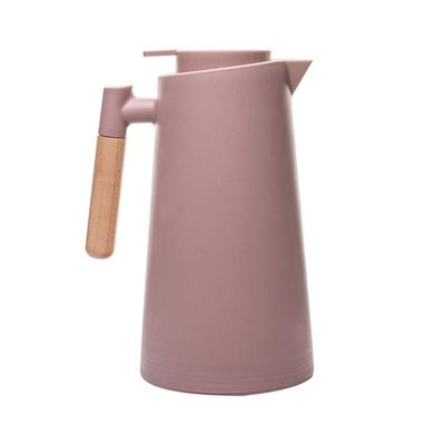 Garrafa Térmica Lyor Escandinávia 1L Nude Cabo de Madeira Design Moderno Rosa