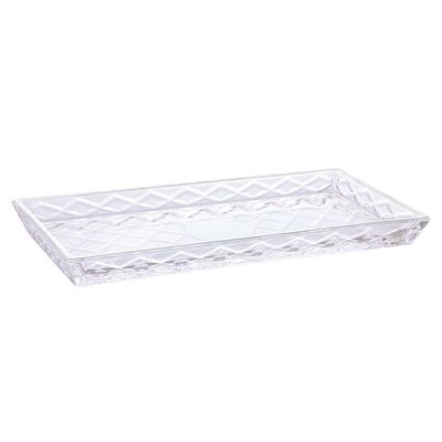 Travessa Cristal Lyor Deli Diamond 28,5X14,5X2 Incolor Elegante Versátil Sofisticada Transparente