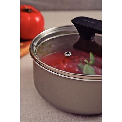 Panela Tramontina Milazzo 16cm Alumínio Antiaderente Starflon Max Soft-touch Amêndoa