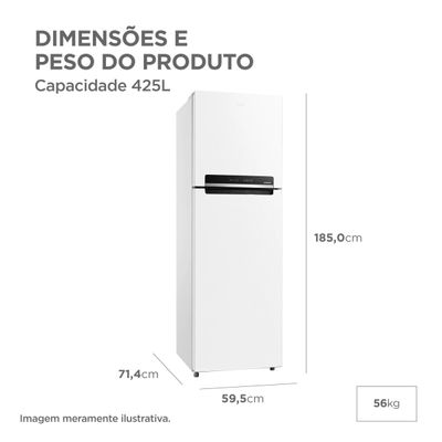 Refrigerador Frost Free Midea MDRT572EVD013 Inverter 425L Duplex Branca Bivolt