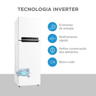 Refrigerador Frost Free Midea MDRT572EVD013 Inverter 425L Duplex Branca Bivolt