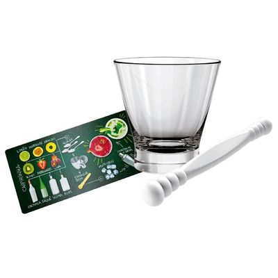 Kit Caipirinha Euro Passo a Passo VDR0632PS em Vidro  3 Peças