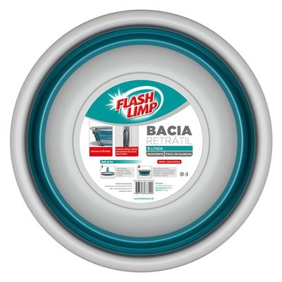 Bacia Retrátil FlashLimp 8L - Verde Esmeralda