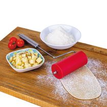 Rolo para Abrir Massa Pequeno Euro Home em Silicone - Vermelho