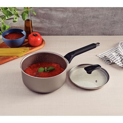 Panela Tramontina Milazzo 20cm Alumínio Antiaderente Starflon Max Soft-touch Amêndoa