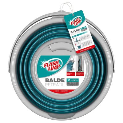 Balde Retrátil FlashLimp 10L - Verde Esmeralda