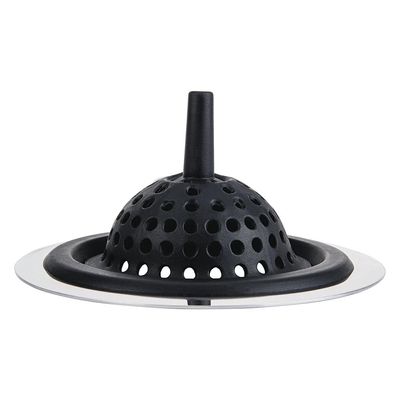 Ralo para Pia Euro Home em Silicone e Aço Inox - Preto
