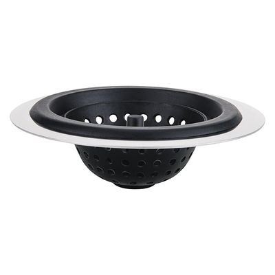 Ralo para Pia Euro Home em Silicone e Aço Inox - Preto