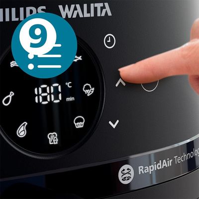 Fritadeira Elétrica Airfryer Philips Walita Série 2000 XL Digital NA230/00 1700W Preta Preto / 110
