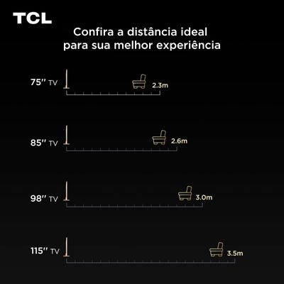 Smart TV 85” 4K TCL 85C8K QD-Mini LED 144Hz Google TV Zero Border