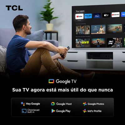 Smart TV 85” 4K TCL 85C8K QD-Mini LED 144Hz Google TV Zero Border