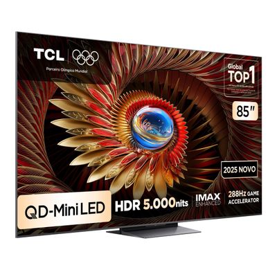 Smart TV 85” 4K TCL 85C8K QD-Mini LED 144Hz Google TV Zero Border