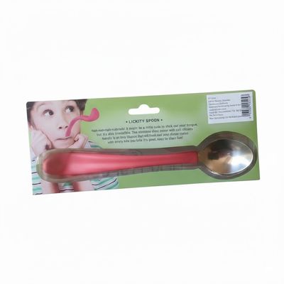 Colher Sobremesa Infantil Língua Divertida - Aço Inox e Silicone - LicketySpoon