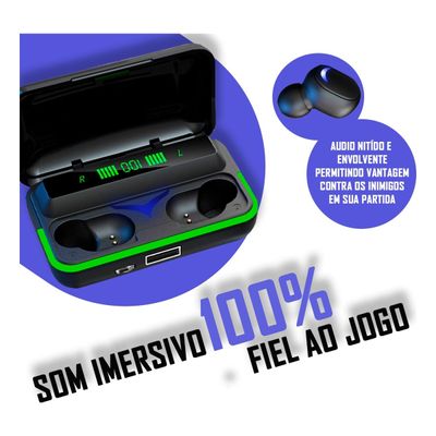 Fone De Ouvido Sem Fio Bluetooth Gamer Com Luz LED - A Prova D-Água - E10 TWS