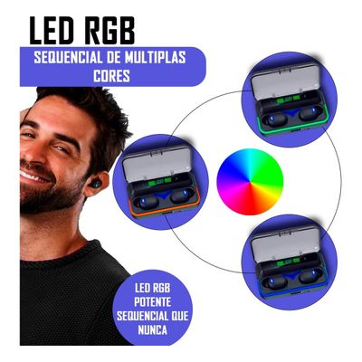 Fone De Ouvido Sem Fio Bluetooth Gamer Com Luz LED - A Prova D-Água - E10 TWS