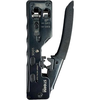 Alicate para Crimpar RJ45/RJ12 /RJ11 STORM Preto