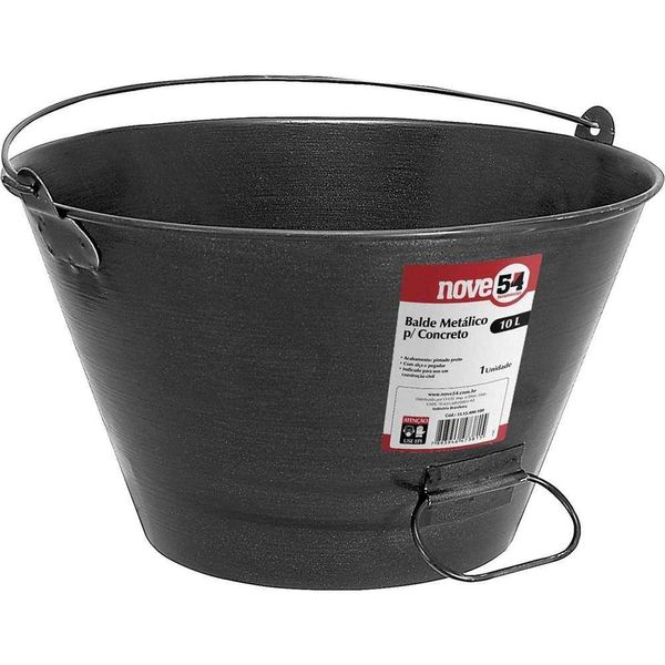Balde Metálico Para Concreto, 10 Litros, Nove54