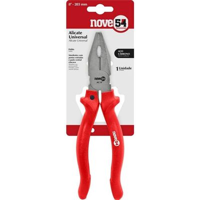 Alicate Universal 8, Aço Carbono Polido, Sem Isolação, Nove54 Ostenvonder