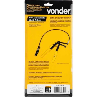 Alicate Para Abraçadeira Elástica, Haste Flexível, Vonder
