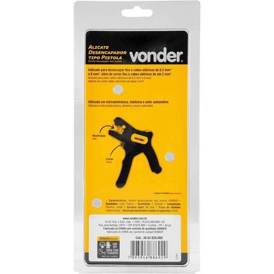 Alicate Desencapador Tipo Pistola Vonder Ostenvonder