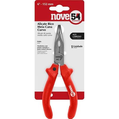 Alicate Bico Meia Cana Curvo 6, Em Aço Carbono Polido, Nove54