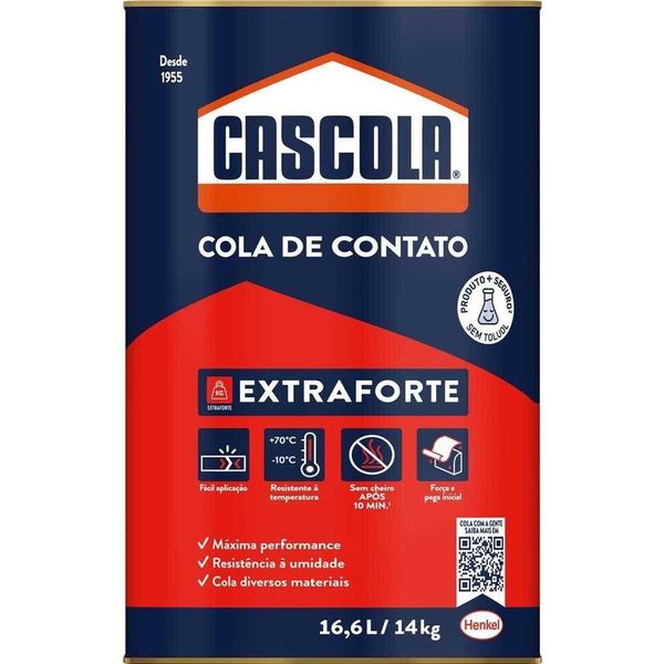 Adesivo De Contato Extra Sem Toluol, 14 Kg, Cascola