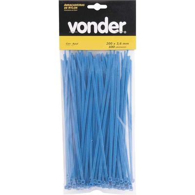 Abraçadeira De Nylon, Azul, 200 Mm X 3,6 Mm, Vonder