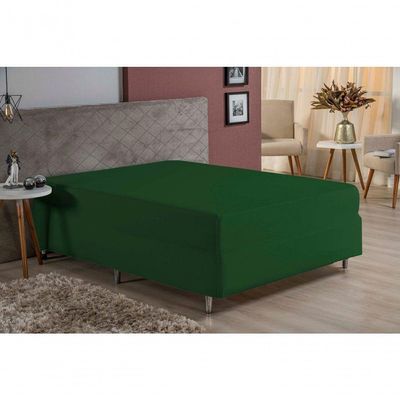 Lençol Com Elástico Solteiro Nobre 1 Peça Luva De Box 55cm De Altura 100% Algodão Verde-bandeira