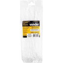 Abraçadeira De Nylon Para Parafusos, Branca, 200 Mm X 3,6 Mm, Vonder