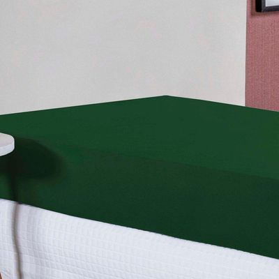 Lençol Com Elástico Solteiro Nobre 1 Peça 30cm De Altura Malha 100% Algodão - Verde-bandeira