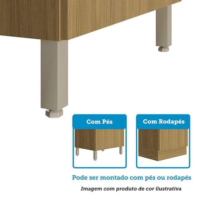 Cozinha Completa 5 Peças Espaços Para Micro-ondas E Tampo Freijó/freijó Brasil/preto