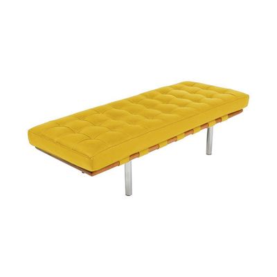 Banco Capri Barcelona 1,80m Couro Sintético Amarelo