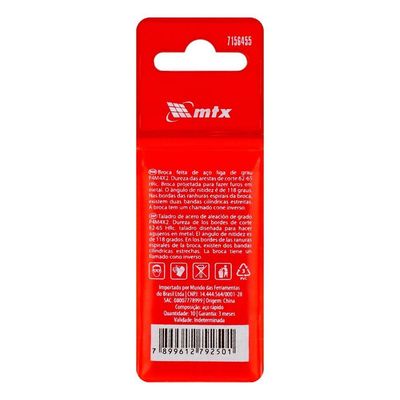 Broca Aço Rápido Standard Para Metal 10 Unidades 1/8 Pol Hss