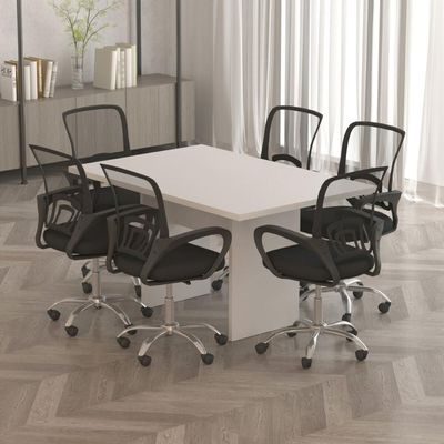 Mesa De Escritório Reunião 136cm Multimóveis Cr25337 Branco