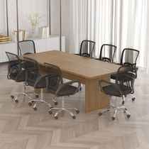 Mesa De Escritório Reunião 220cm Multimóveis Cr25336 Amêndoa