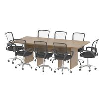 Mesa De Escritório Reunião 220cm Multimóveis Cr25336 Amêndoa