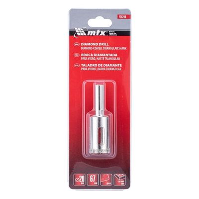 Broca Diamantada Vidro 20mm Mtx 726209 Haste Triangular