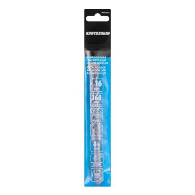 Broca Concreto Sds Plus 16x160mm Tungstênio Cobalto Gross