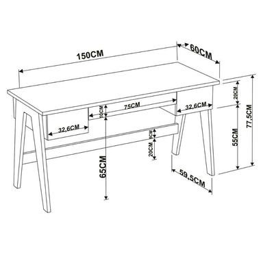 Escrivaninha Trend 125cm - Hanover E Branco