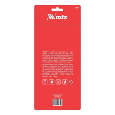 Broca Aço Rápido 17mm Polida 5 Pcs Metal Hss Mtx 720709