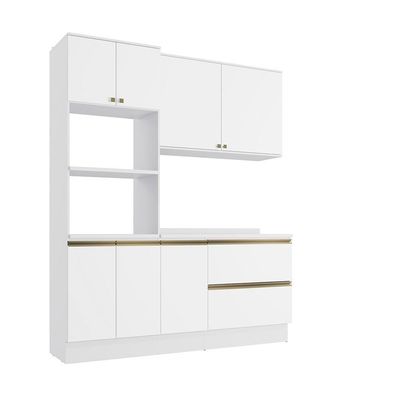 Armário De Cozinha Compacta Torre Quente 100% Mdf 190cm Branco Celeste Kappesberg
