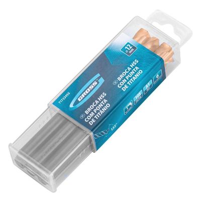 Broca Aço Rápido 12mm 6pcs Metal Gross Golden Tip
