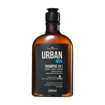 Kit Shampoo 3 Em 1 E óleo Para Barba Hidratante Masculino Cabelo Ipa Beer Urban Men
