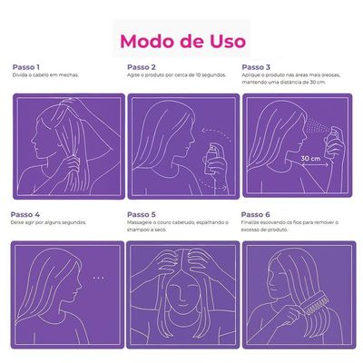 Kit 6 Shampoo A Seco Ricca De Bolso Remove Oleosidade Berry 50ml