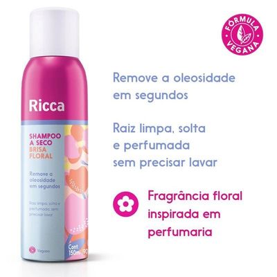 Kit 3 Shampoo A Seco Brisa Floral Remove Oleosidade Ricca 150ml
