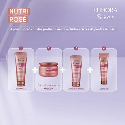 Kit 3 Refil De Shampoo Nutri Rosé Nutrição Raiz E Pontas 400ml Eudora Siàge