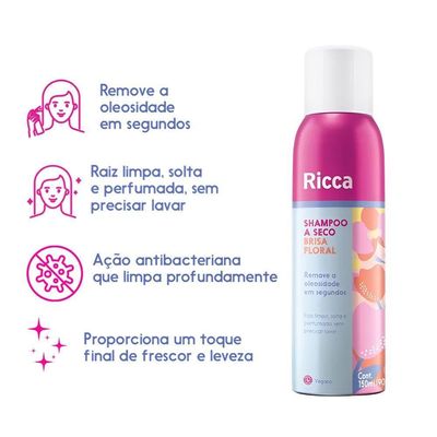 Kit 2 Shampoo A Seco Brisa Floral Remove Oleosidade Ricca 150ml