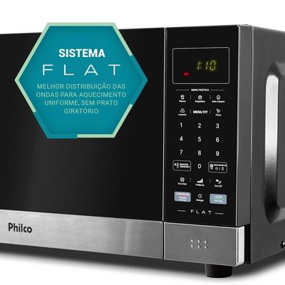 Micro-ondas Philco 28L Preto Espelhado Flat PMO30F 110V
